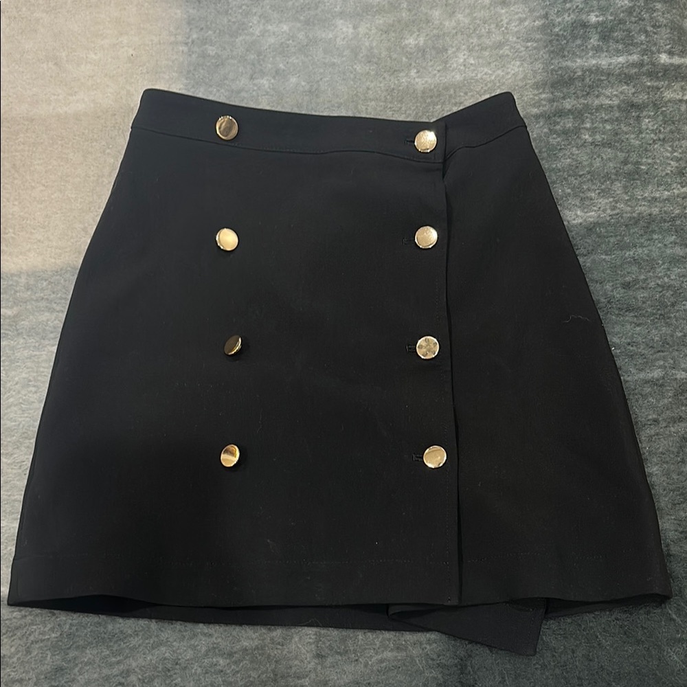 Black Skirt with Gold Buttons